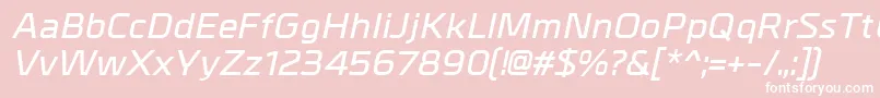 MetrikDemibolditalic Font – White Fonts on Pink Background