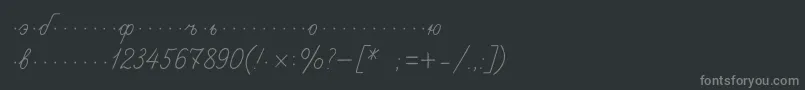 フォントPropisic – 黒い背景に灰色の文字