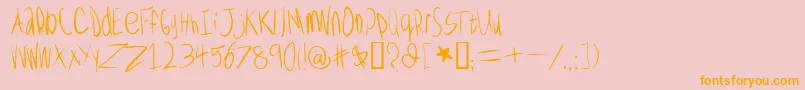 WolvesLower Font – Orange Fonts on Pink Background