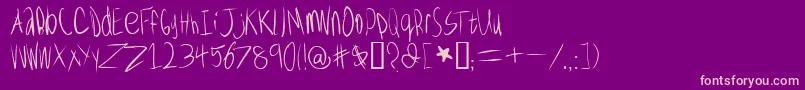 WolvesLower Font – Pink Fonts on Purple Background