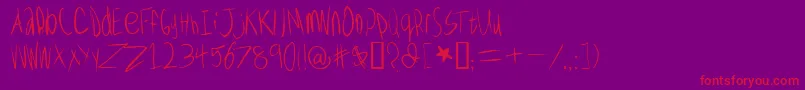 WolvesLower Font – Red Fonts on Purple Background