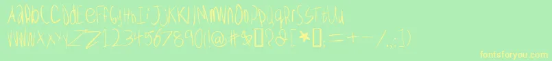 WolvesLower Font – Yellow Fonts on Green Background