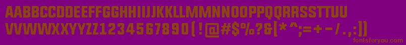 Upbolters-Schriftart – Braune Schriften auf violettem Hintergrund