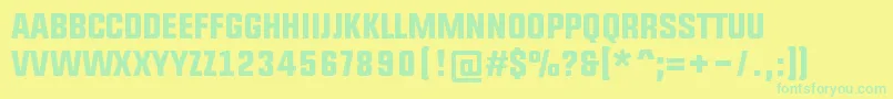 Fonte Upbolters – fontes verdes em um fundo amarelo