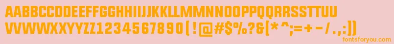 Fonte Upbolters – fontes laranjas em um fundo rosa