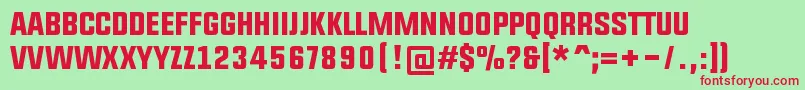 Upbolters Font – Red Fonts on Green Background