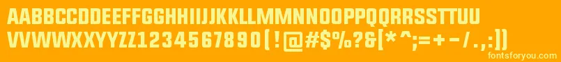 Upbolters-Schriftart – Gelbe Schriften auf orangefarbenem Hintergrund