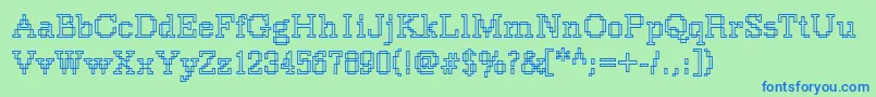 フォントRough33Bold – 青い文字は緑の背景です。