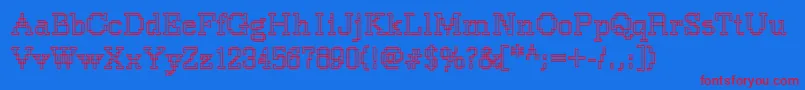 Rough33Bold Font – Red Fonts on Blue Background