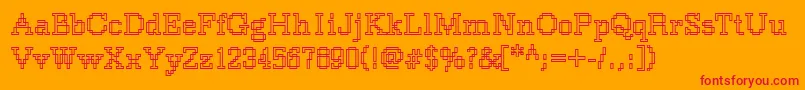 Rough33Bold-Schriftart – Rote Schriften auf orangefarbenem Hintergrund