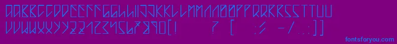 フォントTeardropByBlastto – 紫色の背景に青い文字