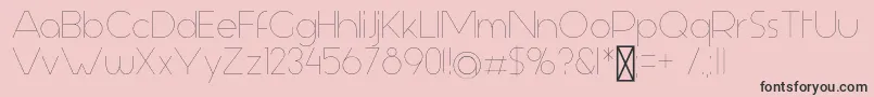 AspergitLight-Schriftart – Schwarze Schriften auf rosa Hintergrund