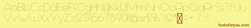 AspergitLight-Schriftart – Braune Schriften auf gelbem Hintergrund