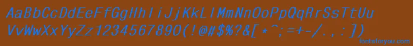 MonocondensedBoldItalic Font – Blue Fonts on Brown Background