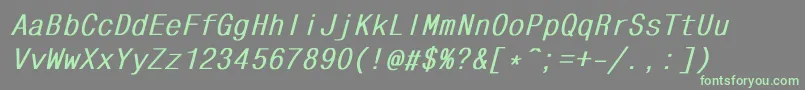 MonocondensedBoldItalic Font – Green Fonts on Gray Background