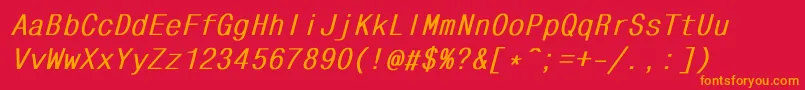 MonocondensedBoldItalic Font – Orange Fonts on Red Background