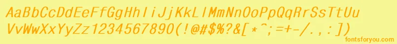 MonocondensedBoldItalic Font – Orange Fonts on Yellow Background