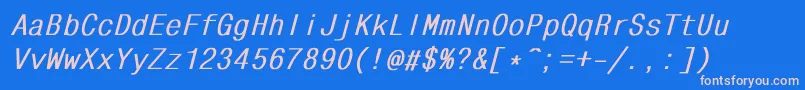 MonocondensedBoldItalic Font – Pink Fonts on Blue Background
