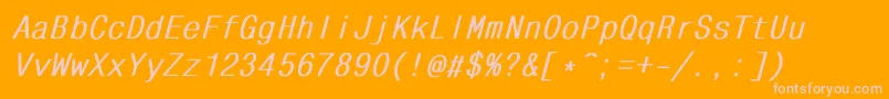 MonocondensedBoldItalic Font – Pink Fonts on Orange Background