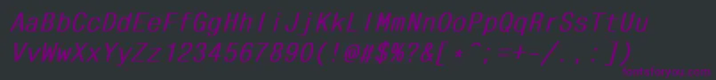 MonocondensedBoldItalic Font – Purple Fonts on Black Background