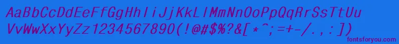 MonocondensedBoldItalic Font – Purple Fonts on Blue Background