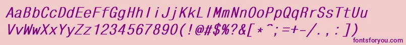 MonocondensedBoldItalic Font – Purple Fonts on Pink Background