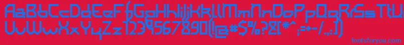 フォントIAmSimplifiedBold – 赤い背景に青い文字