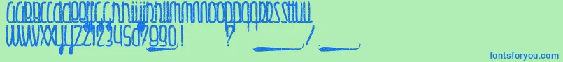 Шрифт GulliverTrash – синие шрифты на зелёном фоне