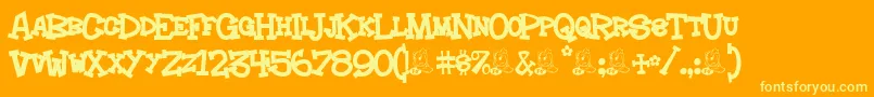 Hoedown ffy Font – Yellow Fonts on Orange Background