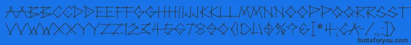 TagLetPlain Font – Black Fonts on Blue Background