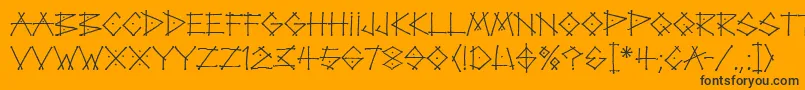 TagLetPlain-Schriftart – Schwarze Schriften auf orangefarbenem Hintergrund