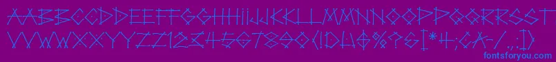 TagLetPlain-Schriftart – Blaue Schriften auf violettem Hintergrund