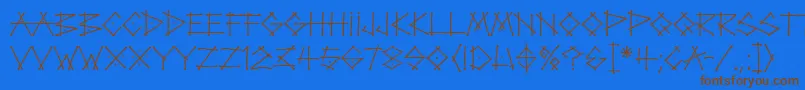 TagLetPlain Font – Brown Fonts on Blue Background
