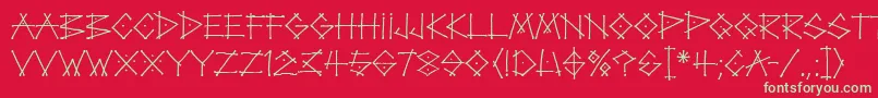 TagLetPlain Font – Green Fonts on Red Background