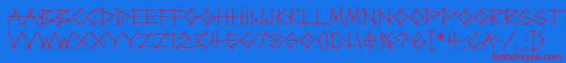 TagLetPlain Font – Red Fonts on Blue Background