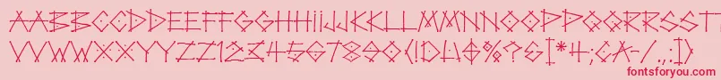 TagLetPlain Font – Red Fonts on Pink Background