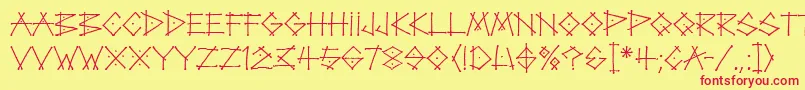 TagLetPlain-Schriftart – Rote Schriften auf gelbem Hintergrund