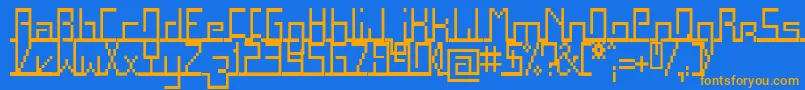 Squac Font – Orange Fonts on Blue Background