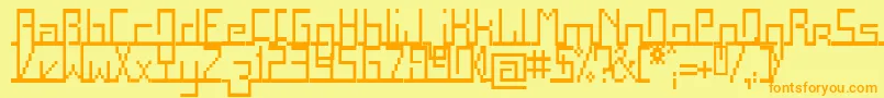 Squac Font – Orange Fonts on Yellow Background