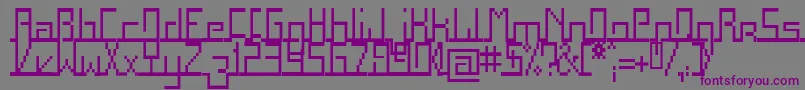 Squac-fontti – violetit fontit harmaalla taustalla