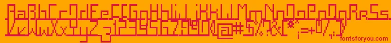 フォントSquac – オレンジの背景に赤い文字
