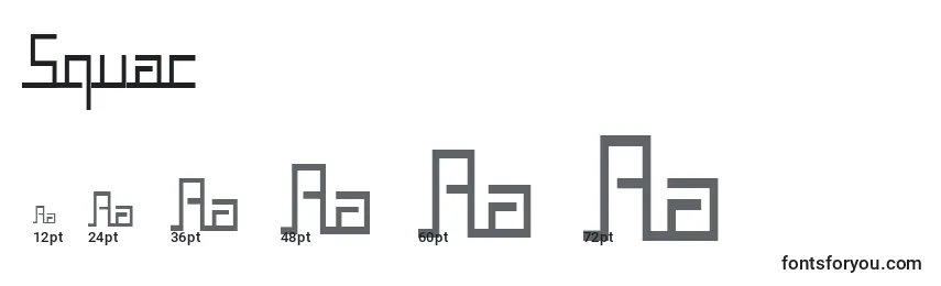 Squac Font Sizes