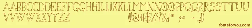 Simonscript Font – Brown Fonts on Yellow Background