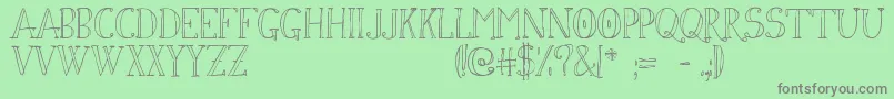 Simonscript Font – Gray Fonts on Green Background