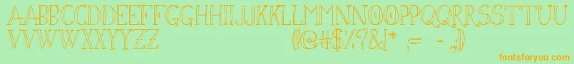 Simonscript Font – Orange Fonts on Green Background