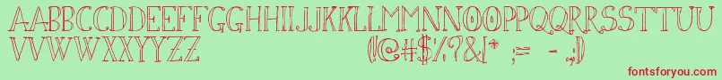 Simonscript Font – Red Fonts on Green Background