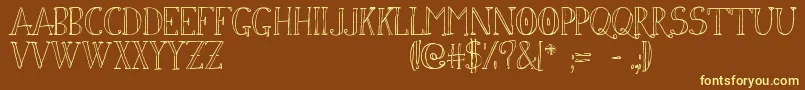 Simonscript Font – Yellow Fonts on Brown Background