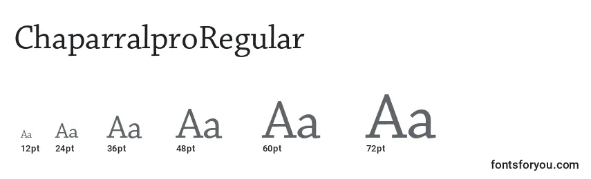 Размеры шрифта ChaparralproRegular