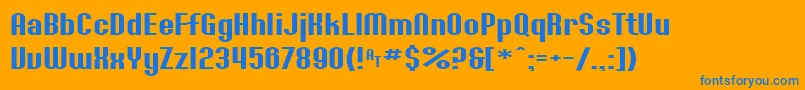 SfWillametteExtended Font – Blue Fonts on Orange Background