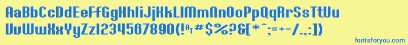 SfWillametteExtended Font – Blue Fonts on Yellow Background